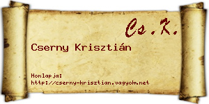 Cserny Krisztián névjegykártya